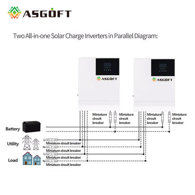 5kw 6kw 5000w Hibrit Saf Sinüs Dalgası Kapalı Izgara MPPT Solar İnverter, MPPT Şarj Cihazı ile