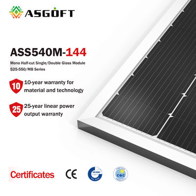 Ev İçin Şeffaf 450w 500w 540w Mono Bifacial Güneş Paneli Sistemi