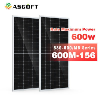 ASGOFT Cam Solar Mono Monokristal Pv Hücre Film Panelleri 600w