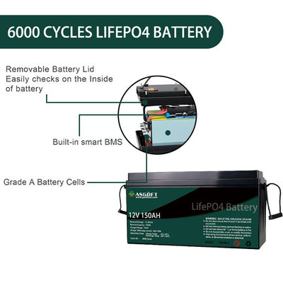 ASGOFT Lipo4 Lifepo4 Pil 100ah 150AH 12 Volt Li Ion Pil Paketi