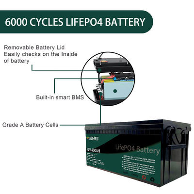 ASGOFT Güneş Enerjisi Lifepo4 12V Lityum Pil Paketi RV Golf Arabaları İçin 400ah Paketi