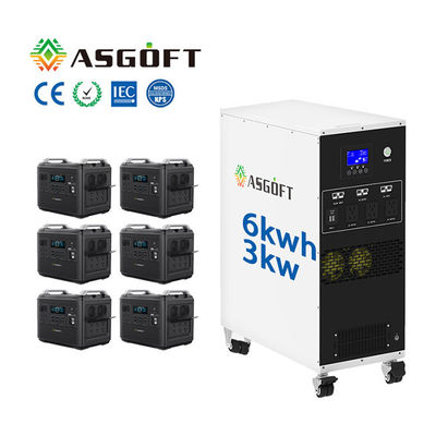 6KWH Hepsi Bir Arada taşınabilir güç istasyonu Lifepo4 şebekeden bağımsız 3kw Hibrit İnvertör
