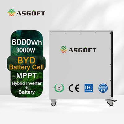 6Kwh lifepo4 Pil Solar Şarj Enerji Depolama Pil Sistemi 6KW İnvertör