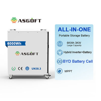 6KWH Lifepo4 Off Grid Hybrid Inverter 3kw Güneş Enerjisi Depolama Sistemi