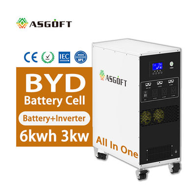 6kwh Lityum İyon Pil taşınabilir güç istasyonu 6KWH Lifepo4 Hibrit İnverter 3kw