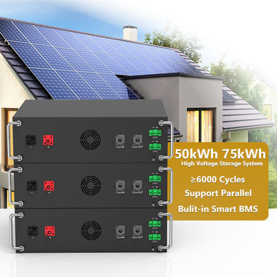 Yüksek Voltajlı 15kwh-750kwh Lityum Demir Pil Paketi Lifepo4 51.2v 100Ah Raf Montajlı Pil Lityum İyon Pil