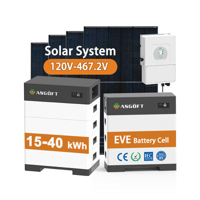 Yüksek Voltajlı Güneş Bataryası 15kw-40kw Ev Güneş Enerjisi Sistemi Lityum Bataryasıyla Güneş Enerjisi Bankası