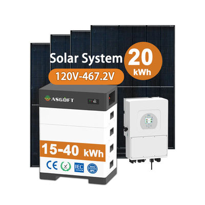 Yüksek Voltajlı Güneş Bataryası 15kw-40kw Ev Güneş Enerjisi Sistemi Lityum Bataryasıyla Güneş Enerjisi Bankası