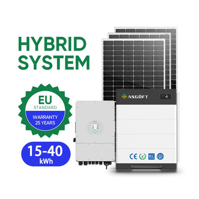 Yüklenebilir ev enerji depolama 15kwh - 40kwh raf LifePo4 güneş paneli için hibrit ters güneş sistemi