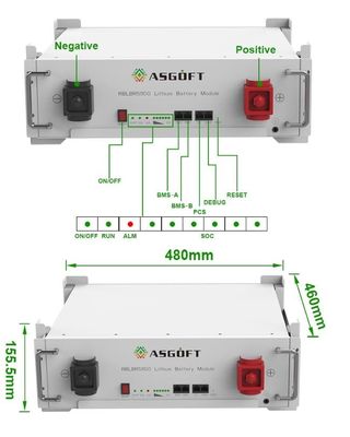 Yüklenebilir 51.2V LiFePO4 Enerji Depolama Bataryası 5KWH-30KWH UL Sertifikasyonu