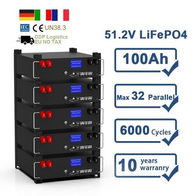 51.2V 100Ah BMS 5kw Diy LiFePO4 Yüklenebilir Ev Güneş Enerjisi Depolama Pilleri