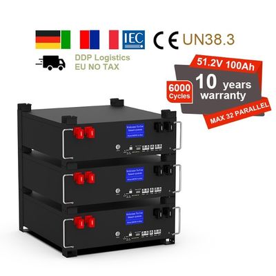 LiFePO4 Yüklü Lityum Enerji Depolama Pilleri 51.2v 100Ah Özel